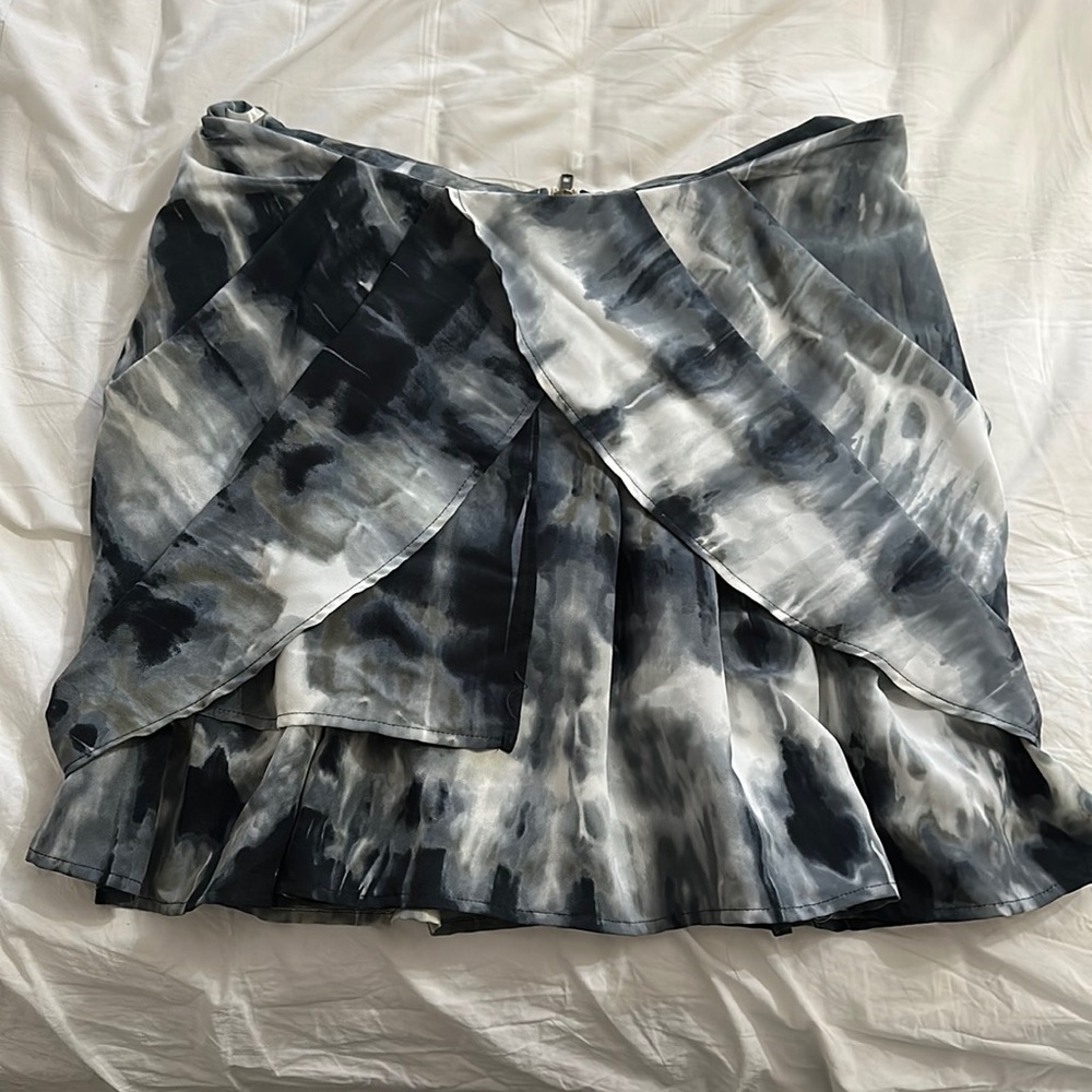 Silk Bubble Skirt with Pattern - Size Large